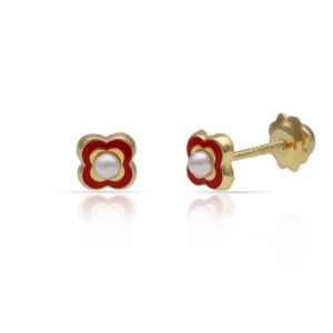 Pendientes oro 18kl flor
