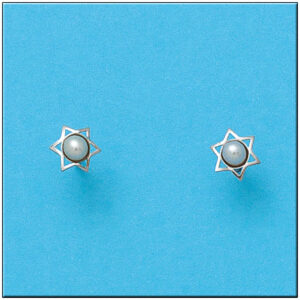 Pendiente oro blanco 18kl estrellas