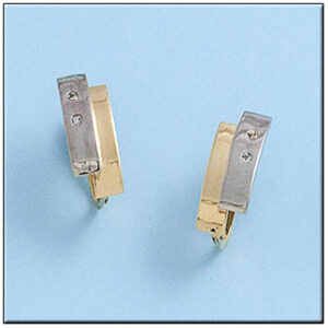 Pendientes oro 18kl bicolor circonitas