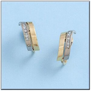 Pendientes oro 18kl bicolor circonitas