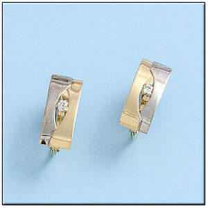Pendientes oro 18kl bicolor circonitas