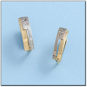 Pendientes oro 18kl bicolor circonitas