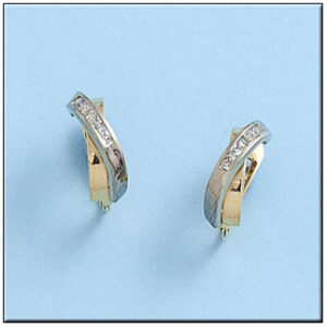 Pendientes oro 18kl bicolor circonitas