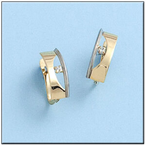 Pendientes oro 18kl bicolor circonitas