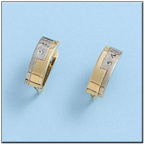 Pendientes oro 18kl bicolor circonitas