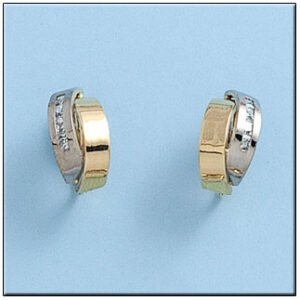 Pendientes oro 18kl bicolor circonitas