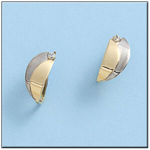 Pendientes oro 18kl bicolor circonitas