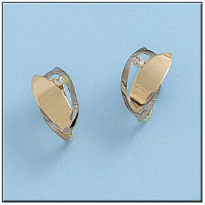 Pendientes oro 18kl bicolor circonitas