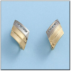 Pendientes oro 18kl bicolor circonitas