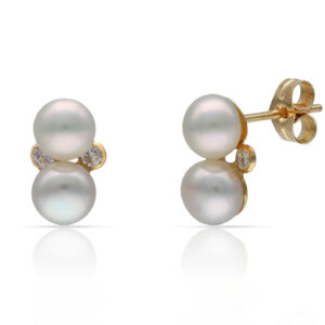 Pendientes oro 18kl perlas