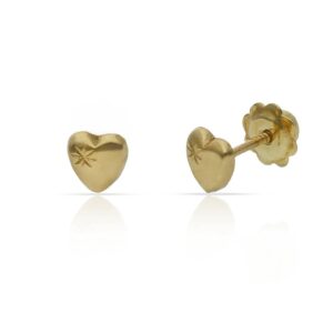 Pendientes oro 18kl corazon