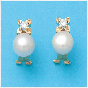 Pendientes oro 18kl perlas cultivadas