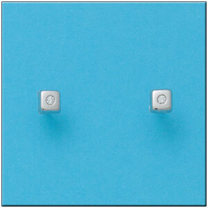 Pendientes oro blanco 18kl cuadrados