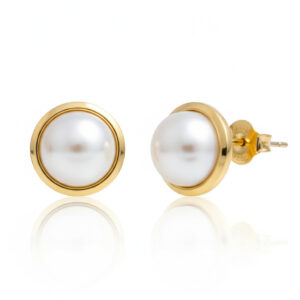 Pendientes oro 18kl perla 10 mm