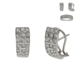Pendientes oro blanco 18kl circonitas