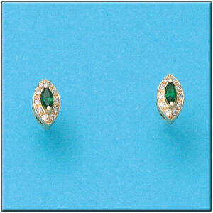 Pendientes oro 18kl crisopal verde