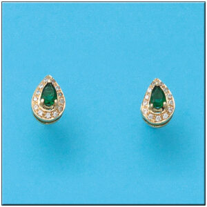 Pendientes oro 18kl crisopal verde