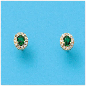Pendientes oro 18kl crisopal verde