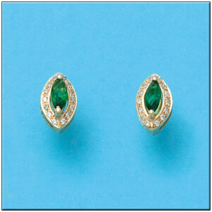 Pendientes oro 18kl crisopal verde
