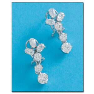 Pendientes oro blanco 18kl circonitas
