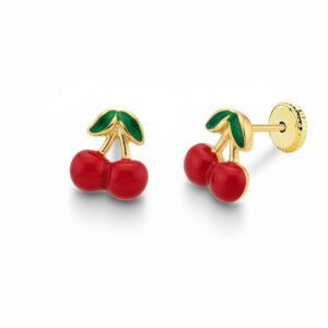 Pendientes oro 18kl cerezas