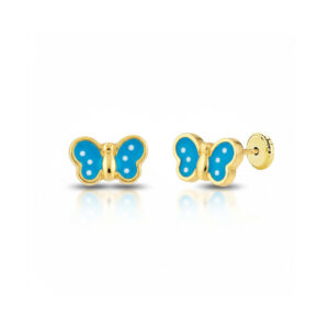 Pendientes oro 18kl mariposa