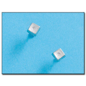 Pendientes oro blanco 18kl cuadrados
