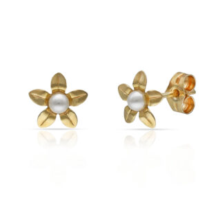 Pendientes oro 18kl flor