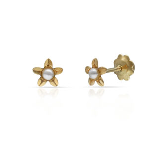 Pendientes oro 18kl flor