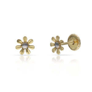 Pendientes oro 18kl flor