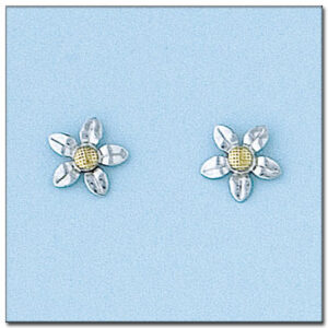 Pendientes oro 18kl flor