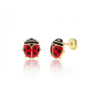 Pendientes oro 18kl mariquita