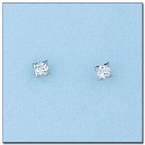 Pendientes oro blanco 18kl - 3x3
