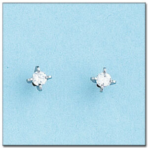 Pendientes oro blanco 18kl - 4mm
