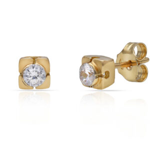 Pendientes oro 18kl circonitas - 5x5mm