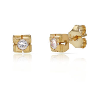 Pendientes oro 18kl circonitas - 5x5mm