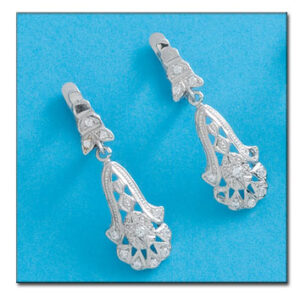 Pendientes oro blanco 18kl circonitas
