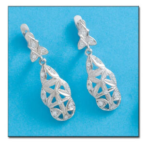 Pendientes oro blanco 18kl circonitas