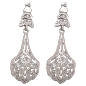 Pendientes oro blanco 18kl circonitas