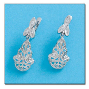 Pendientes oro blanco 18kl circonitas