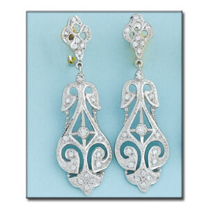 Pendientes oro blanco 18kl circonitas
