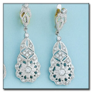Pendientes oro blanco 18kl circonitas