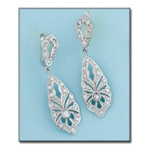 Pendientes oro blanco 18kl circonitas