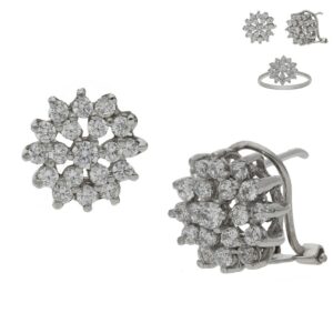 Pendientes oro blanco 18kl circonitas