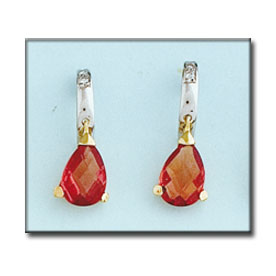 Pendientes oro 18kl bicolor paparaya
