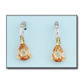 Pendientes oro blanco 18kl champan