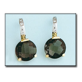 Pendientes oro 18kl bicolor olivina
