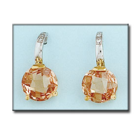 Pendientes oro 18kl bicolor champan