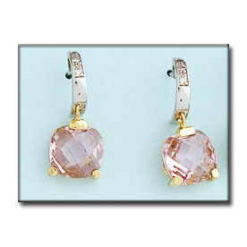 Pendientes oro 18kl bicolor circonitas