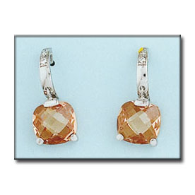 Pendientes oro blanco 18kl champan